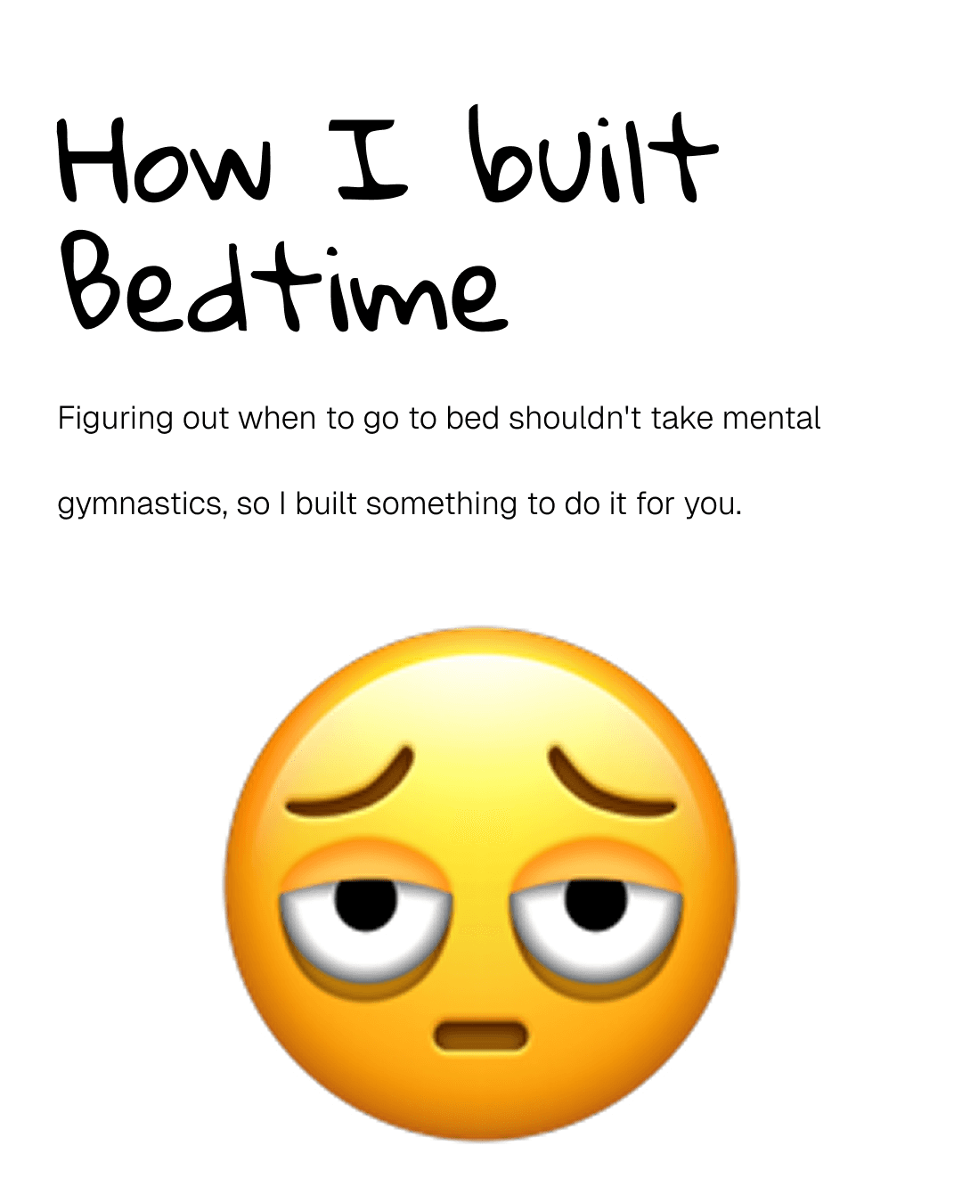How I built Bedtime — slide 1 of 7